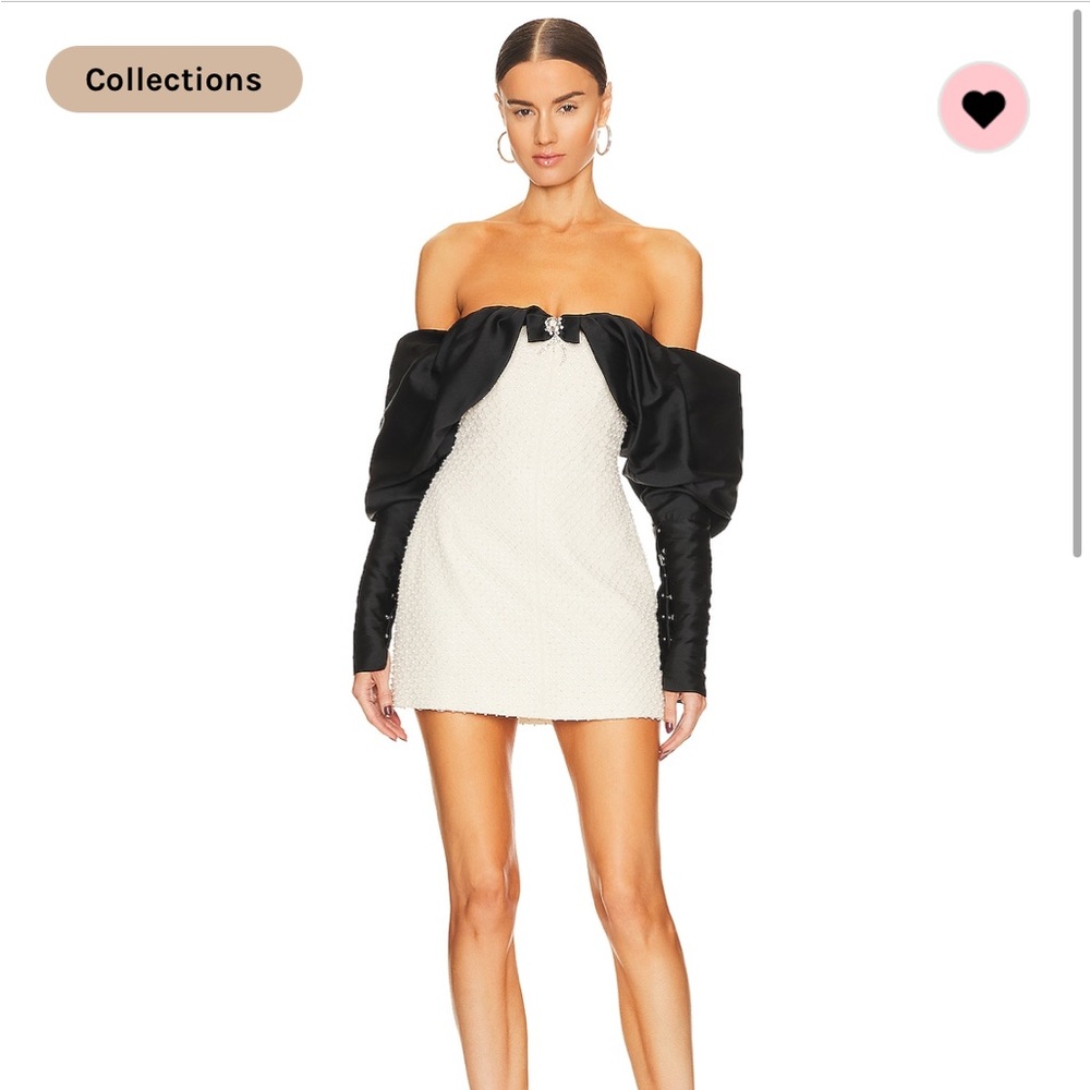 Nafsika Skourti Cream Opera Crystal Mini Dress